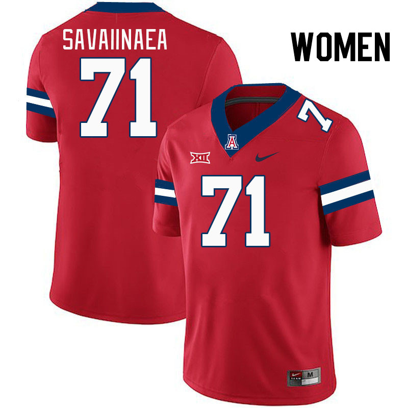 Women #71 Jonah Savaiinaea Arizona Wildcats Big 12 Conference College Football Jerseys Stitched-Red